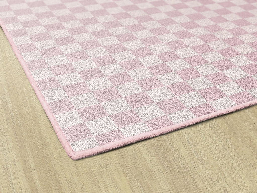 Carpets Pink Checkerboard Educational Area Rug for Kids Room Seating Décor, Children's Classroom, Play Carpet for