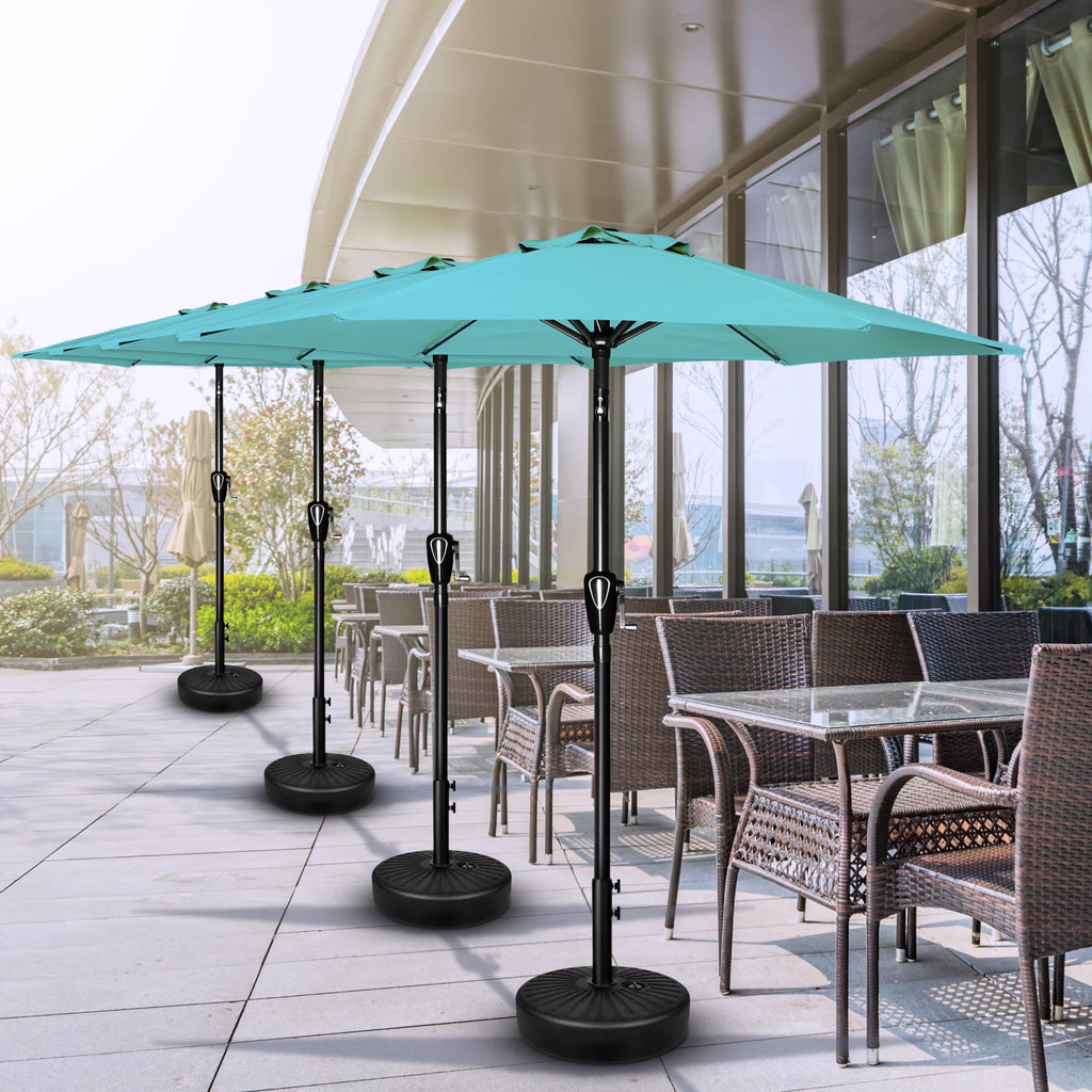 9' Patio Umbrella Outdoor Table Market Yard Umbrella with Push Button Tilt/Crank, 8 Sturdy Ribs for Garden, Deck