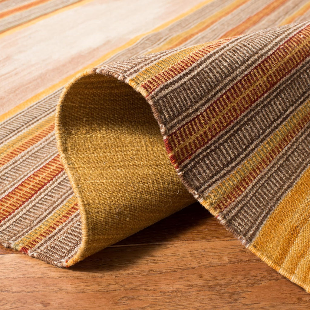 Kilim Collection Accent Rug, Natural & Multi, Handmade Southwestern Tribal Wool, Ideal for High Traffic