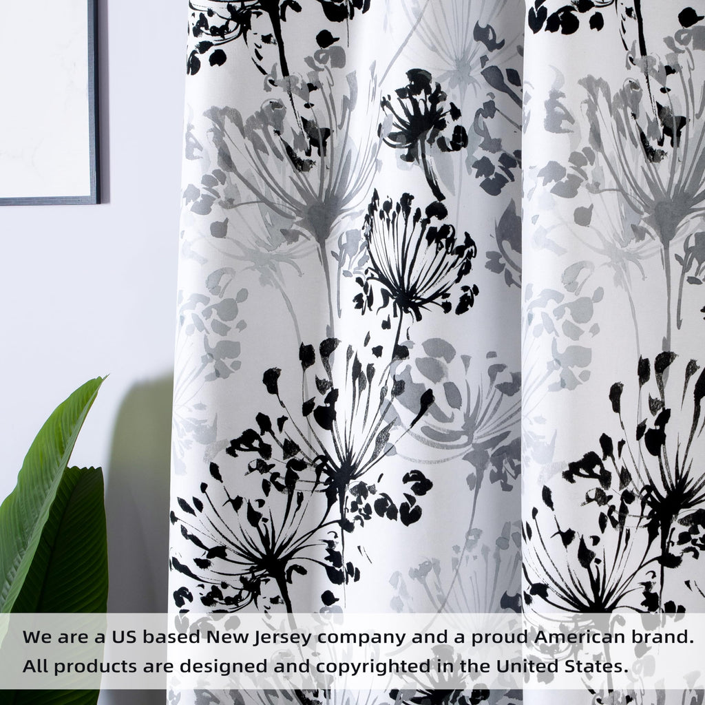 Acacia Floral Blossom Watercolor Printed 100 Percent Blackout Thermal Insulated Window Curtain Valance Rod Pocket