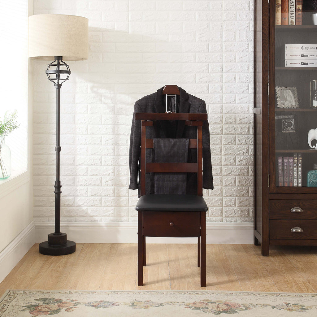 Manhatten Chair Valet VL36654 with Drawer, Hanger, Trouser Bar and Tie & Belt Bar, 19" W x 24" D x 43" H