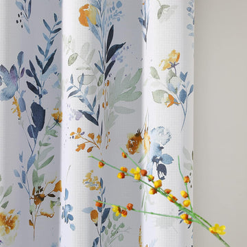 Floral Curtains 84 inches Long Living Room Curtains Room Darkening Curtains Thermal Insulated Light Blocking Drapes