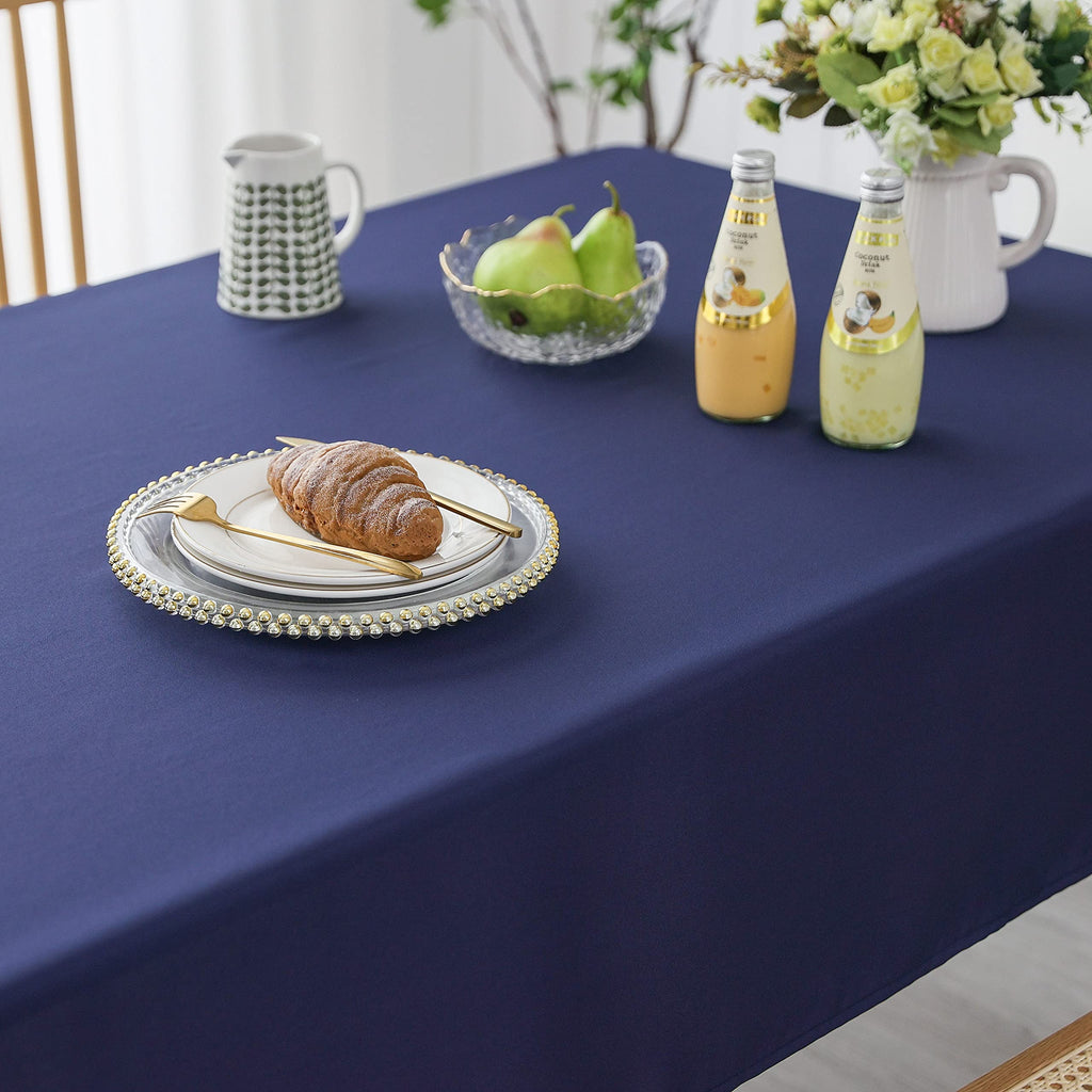 Blue Waterproof Fabric Tablecloth for Rectangle Table Spill Proof Polyester Table Cloth 1 Pack Decorative Washable