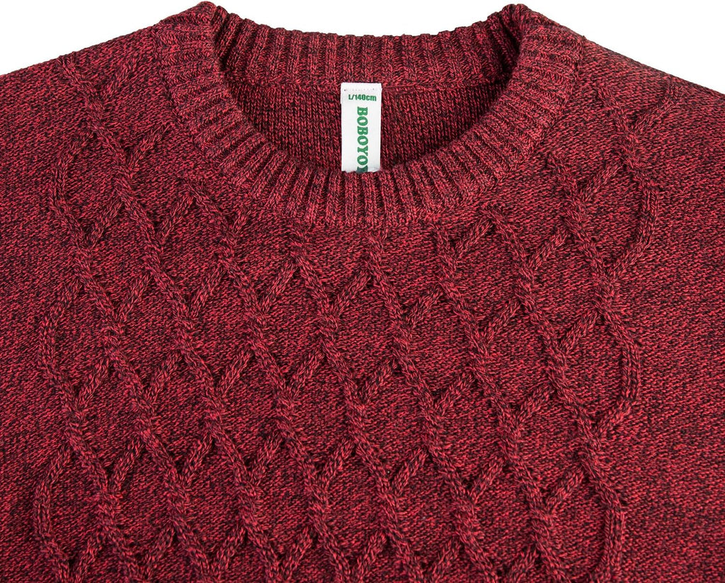 Boys Sweaters 100% Cotton Cable Knit Kids Sweater Striped Pullover
