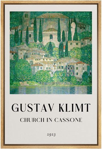 Framed Canvas Print Wall Art Church in Cassone by Gustav Klimt Nature Wilderness Illustrations Fine Art