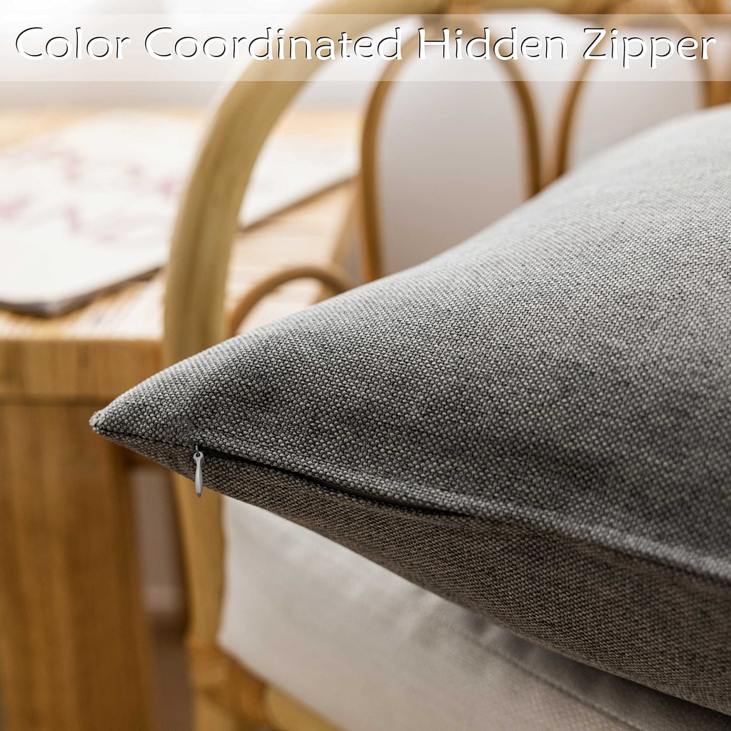 Outdoor Pillow Covers 16x16 Waterproof Linen Pillow Covers Boho Throw Pillows Covers Sofa Girls Babies, 4 Pieces