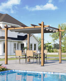 10x10 ft Outdoor Pergola with Retractable Canopy Upgraded Outdoor Aluminium Pergola