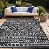 Waikiki Boho Indoor Outdoor Rug 5x7, Washable Outside Carpet for Patio, Deck, Porch, Bohemian Area R