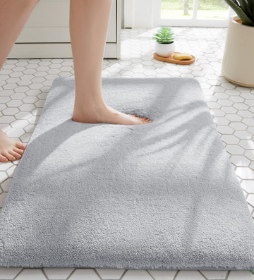 Bathroom Rugs 36x24 Light Gray - Thick Memory Foam Bath Mat, Ultra Soft & Plush Fluffy, Non-Slip, Quick Dry
