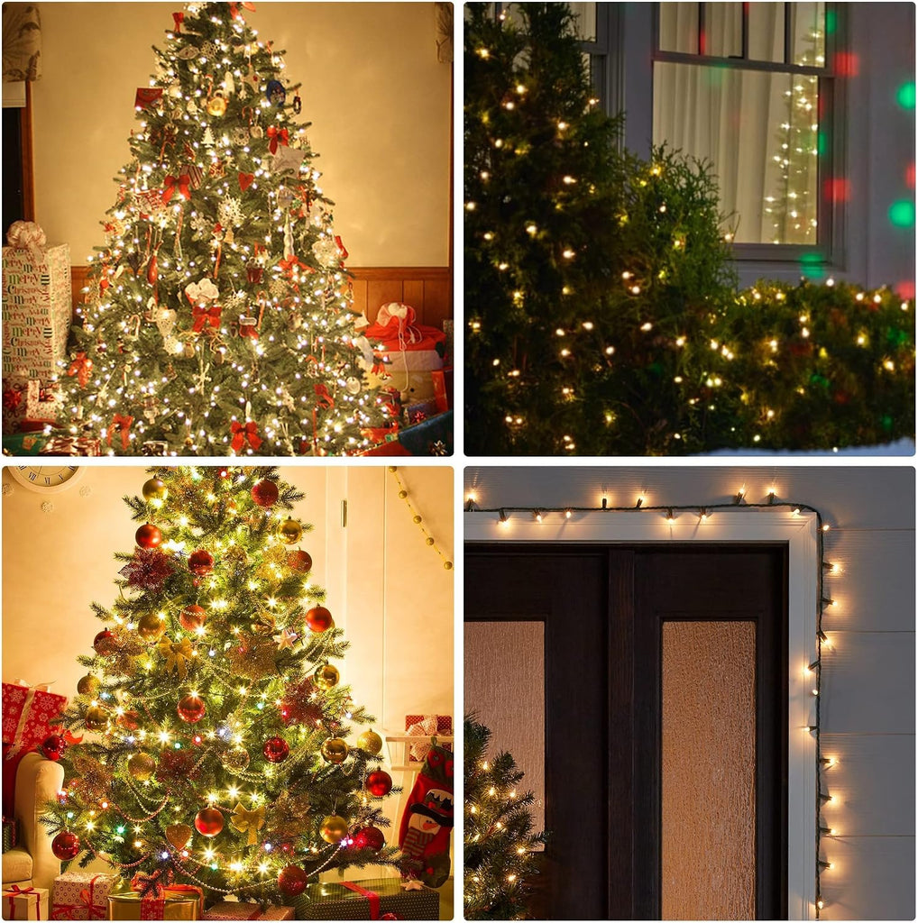 Christmas Mini String Lights, 60FT 300 Incandescent Green Wire Fairy Lights UL Certified Christmas Decorations for