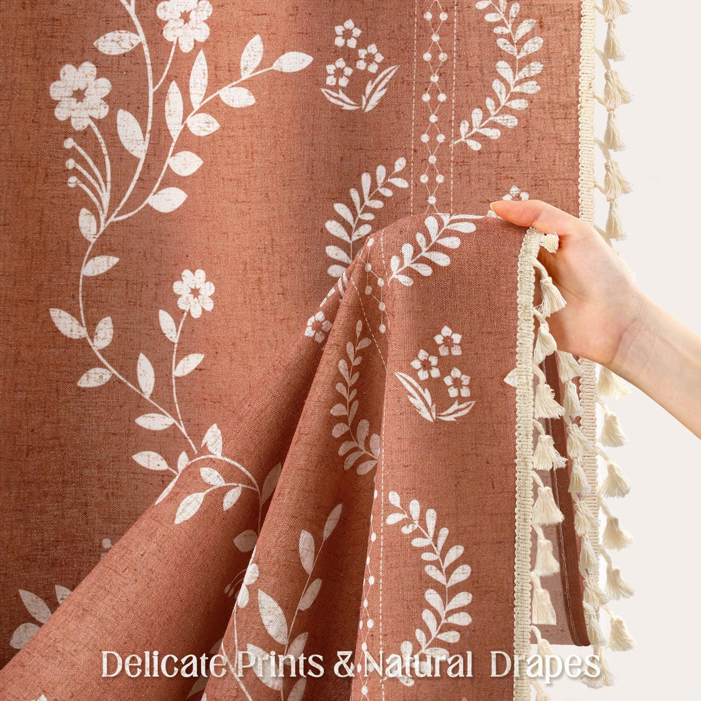 Boho Terracotta Vintage with Tassels 72 x 72 Inch