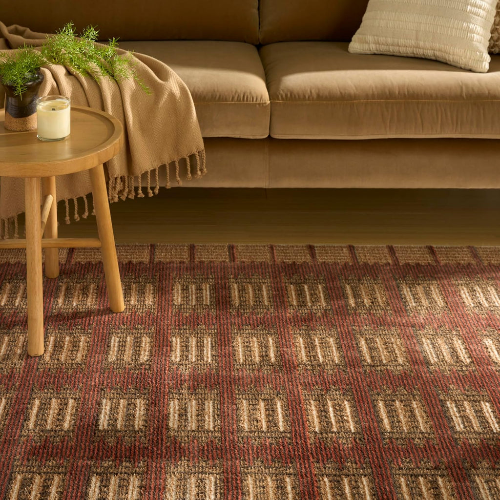 Home Nordic Rust Area Rug - Easy Clean, Non Shedding, Bed Room, Living Room, Dining Room, Kitchen