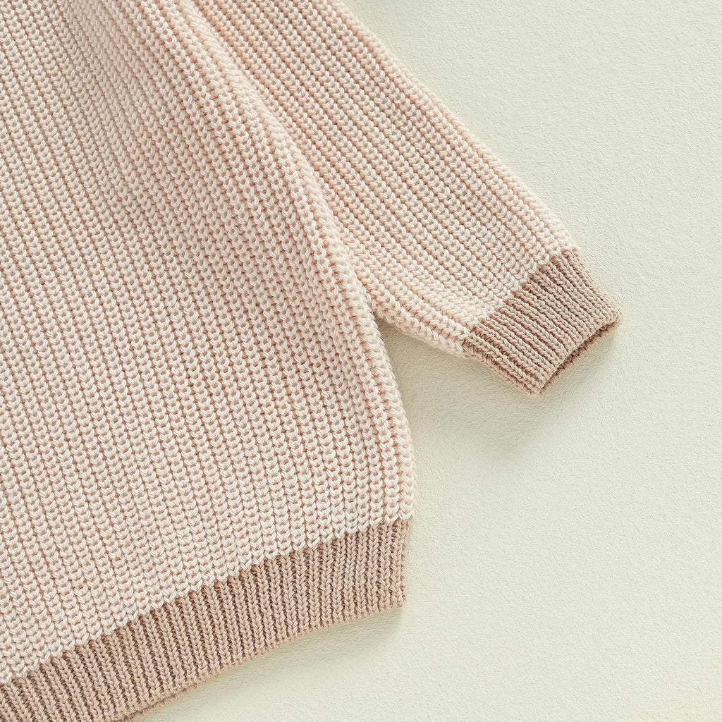 Infant Toddler Baby Girl Boy Knit Sweater Crewneck Chunky Sweatshirt