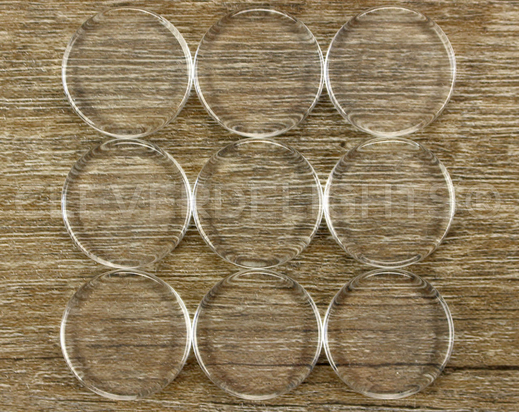 25mm (1 Inch) Round Flat Glass Tiles - 50 Pack