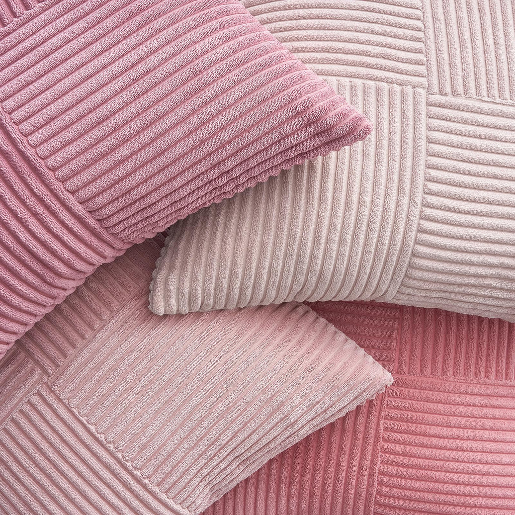 BlushPink Throw Pillow Covers 24x24 Set of 4, Baby Pink Boho Soft Corduroy Home Decor Cushion Cases for Couch, Living