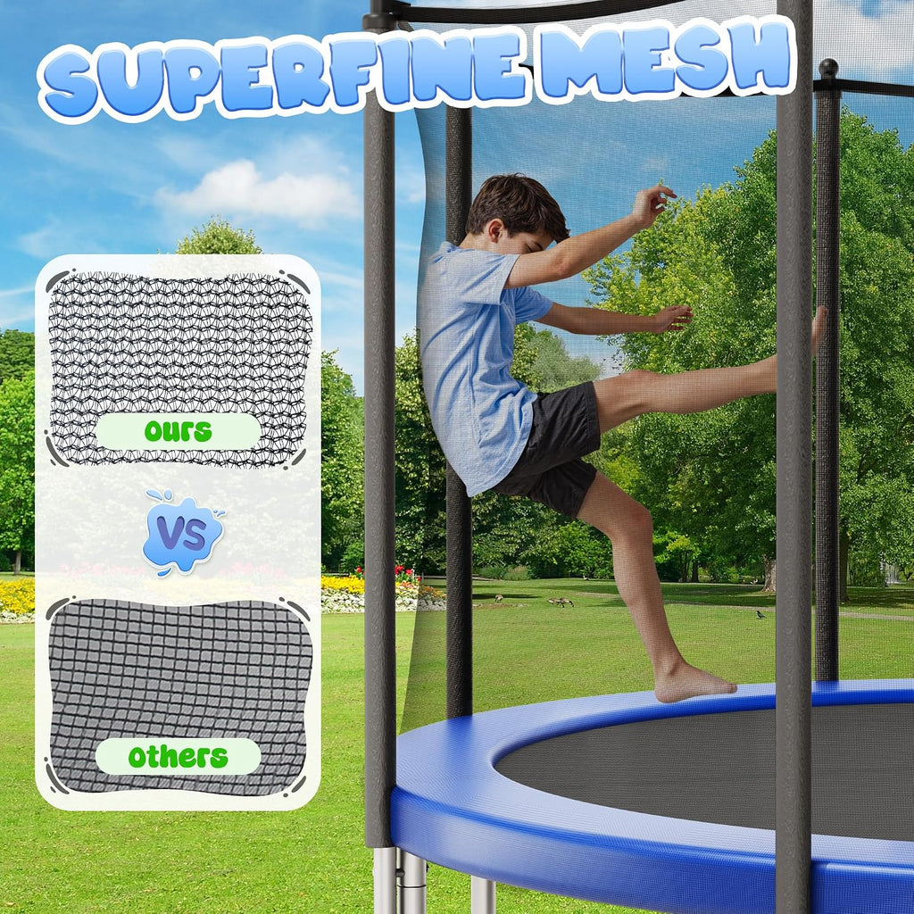Trampoline 8FT 10FT 12FT 14FT 15FT, Outdoor Trampolines with Enclosure Net, Recreational Anti-Rust Trampolines for
