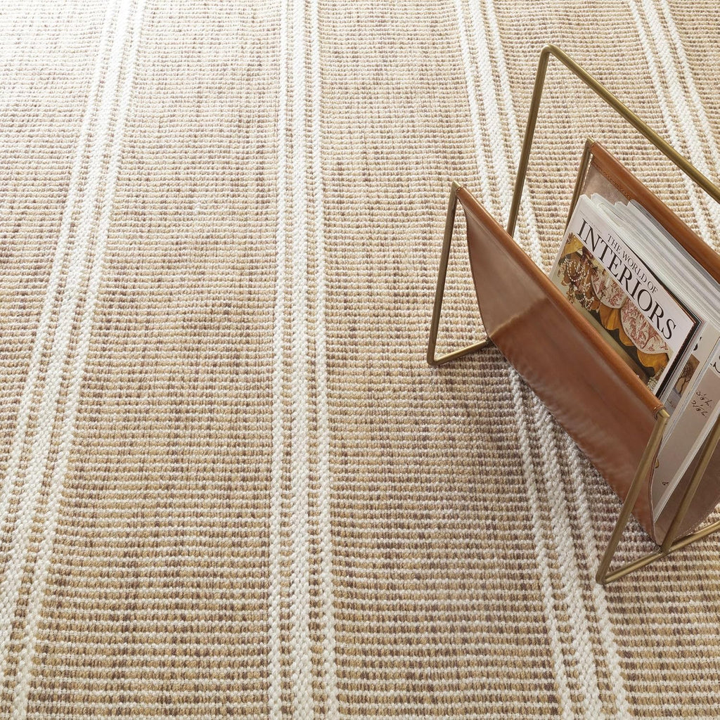 Malta Natural Striped Handwoven Wool Runner Rug, 2'6"x8'