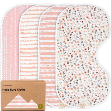 4pk Baby Burp Cloths Baby Girl, Boy, Organic Cotton (Sweet Charm)