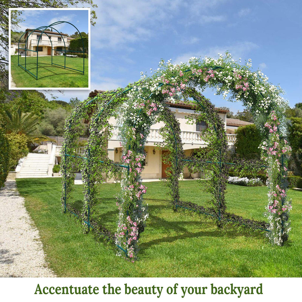 Steel Garden Arch Metal Garden Arch Multi-Size Climbing Plants Arch Arbor (8.2'x 7' x 7.2')