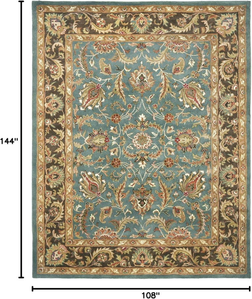 Heritage Area Rug - 9' x 12', Blue & Brown, Handmade Traditional Oriental Wool
