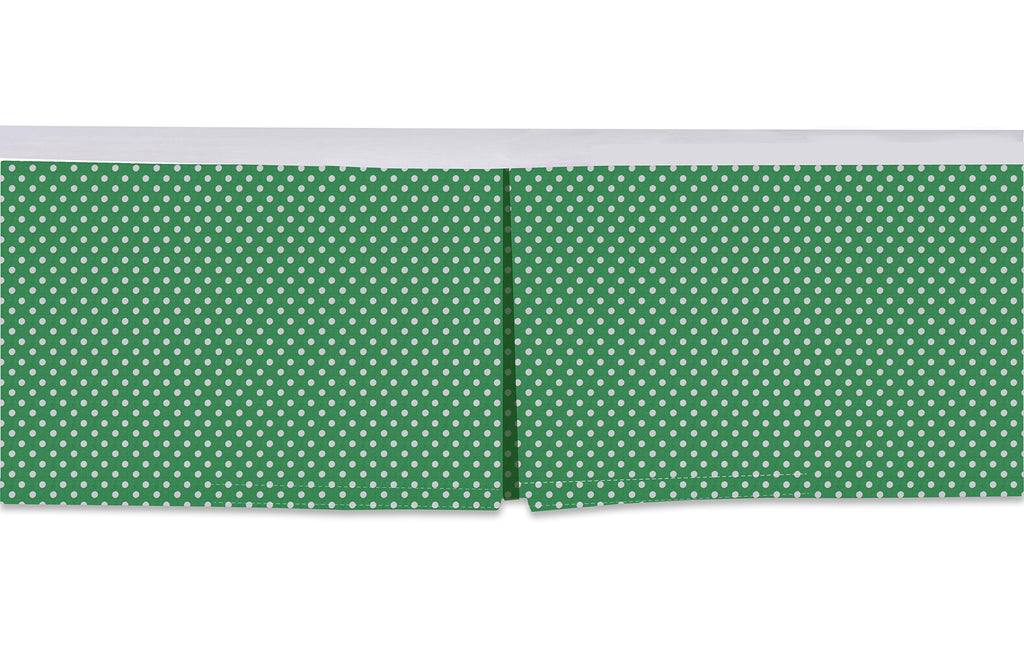 Mix N Match Pin Dots Crib/Toddler Bed Skirt Dust Ruffle (Green)