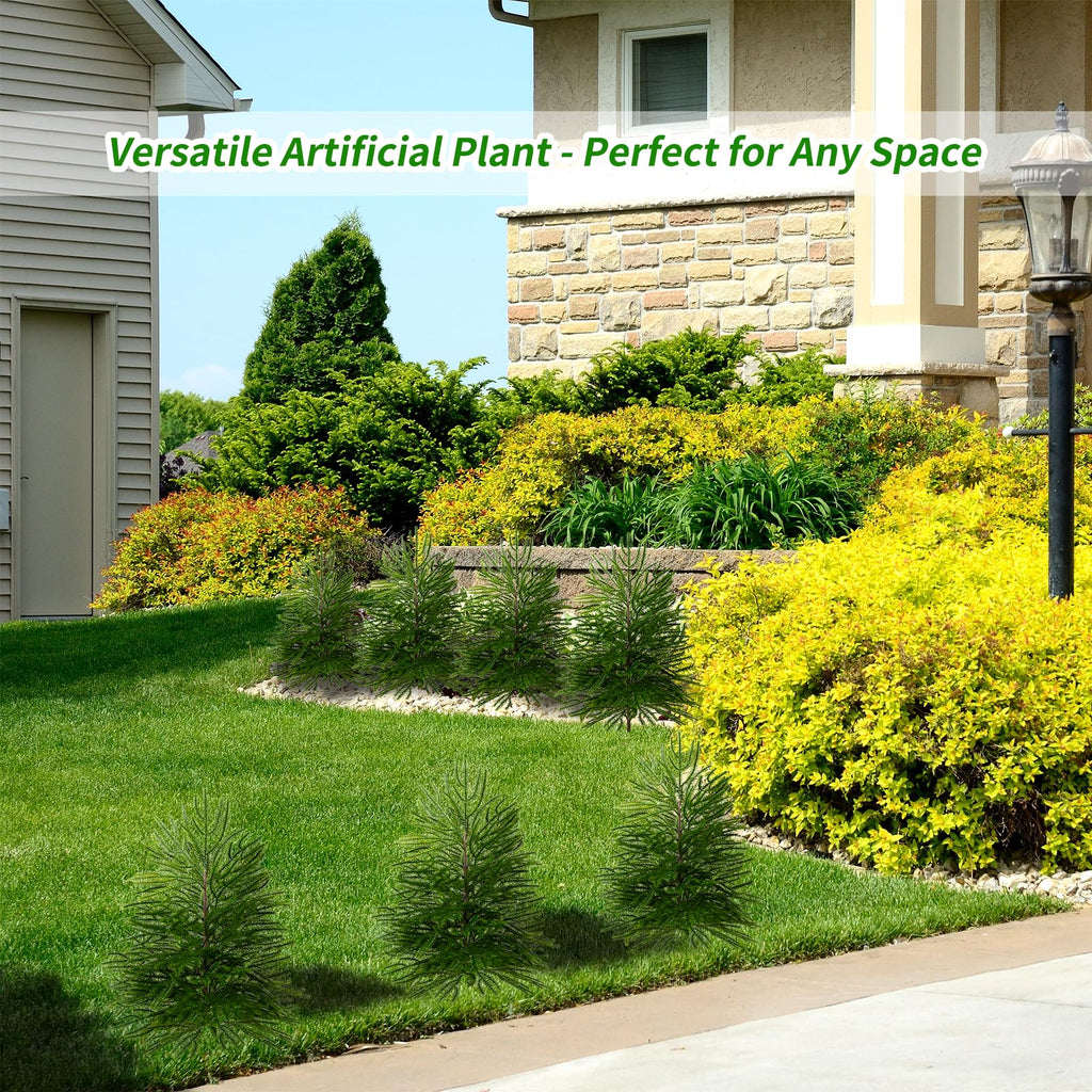 Artificial 26" 2 Pack Norfolk Topiary Cedar Trees with Ground Spike
