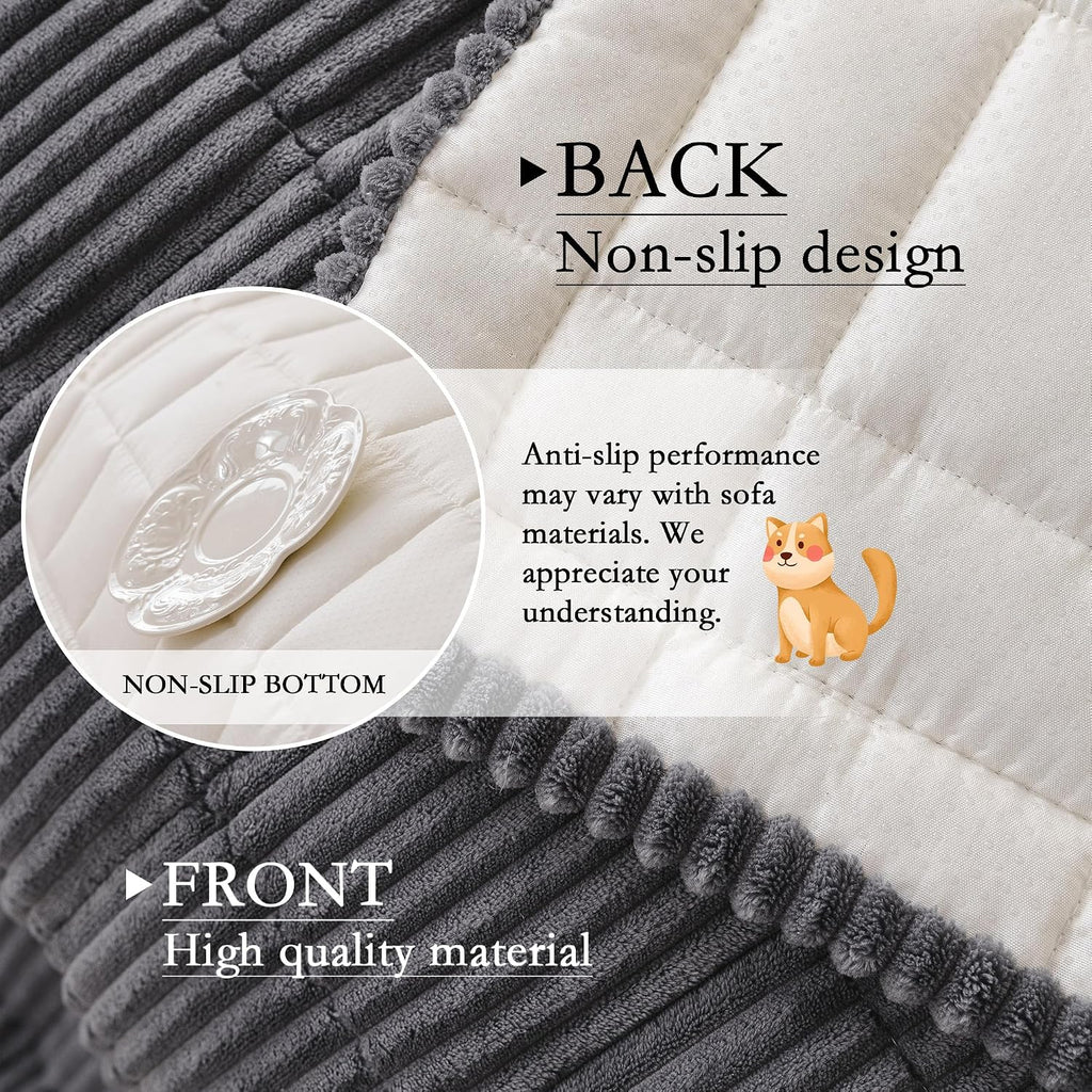 Couch Covers for Dogs, Non-Slip Couch Covers for Sofa, Dark Grey
