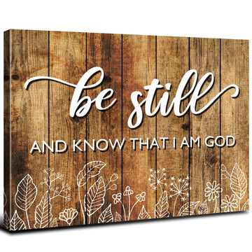 Christian Signs Wall Art Bible Verse Psalm 46:10 - Be Still and Know That I Am God Picture Wall Decor Farmhouse