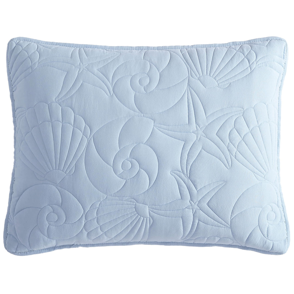 Outlined Shell 2-Piece Quilt Set, Blue