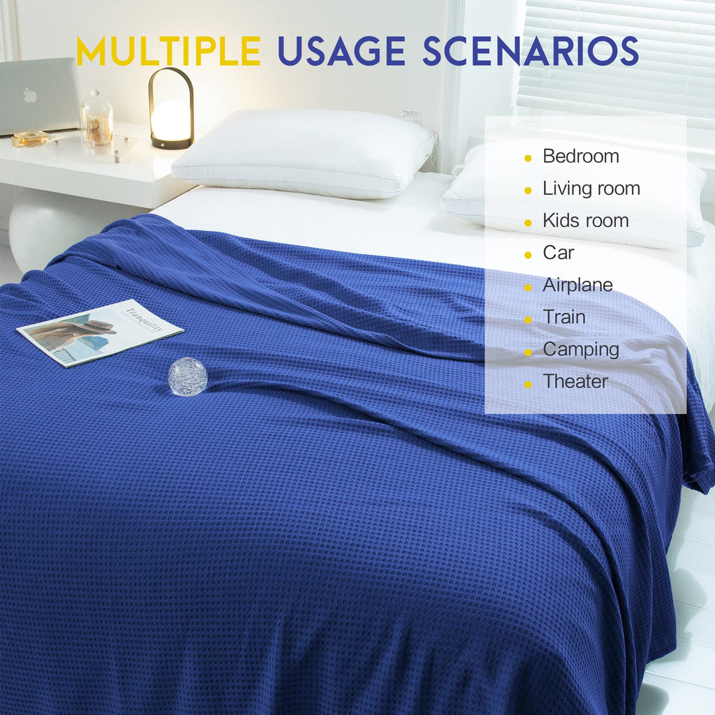 Cooling Waffle Blanket King Size, 100% Rayon Derived from Bamboo