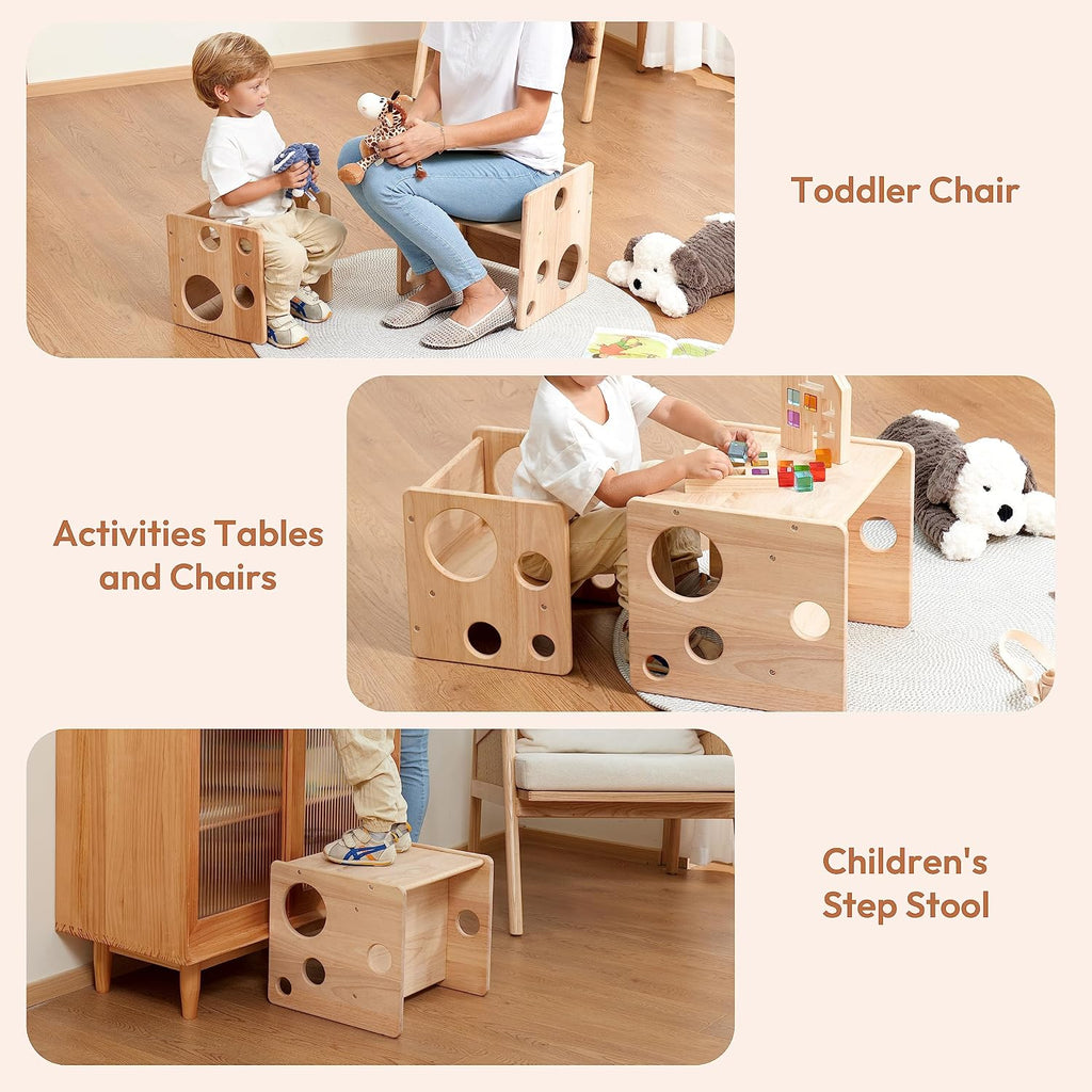 Weaning Table and Chair Set, Adjustable Toddler Furniture to 1-3