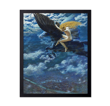 Vintage Illustration Poster - Retro Mythology Print - Gift for Artist, Friend - Dream Idyll, A Valkyrie, A Witch