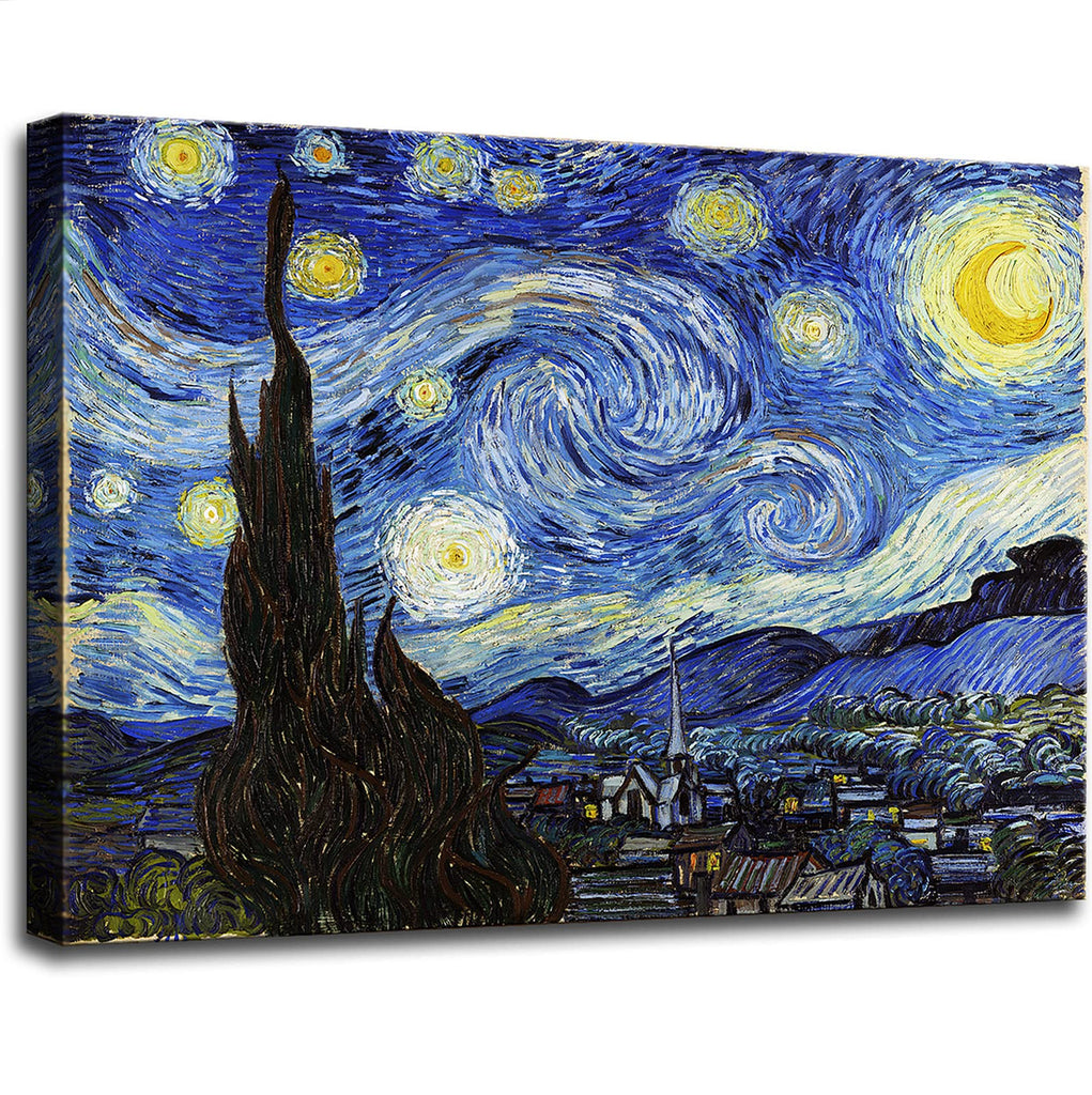 Starry Night, Vincent Reproduction, Large Giclee Canvas Prints Wall Art Decor. 24"x36"