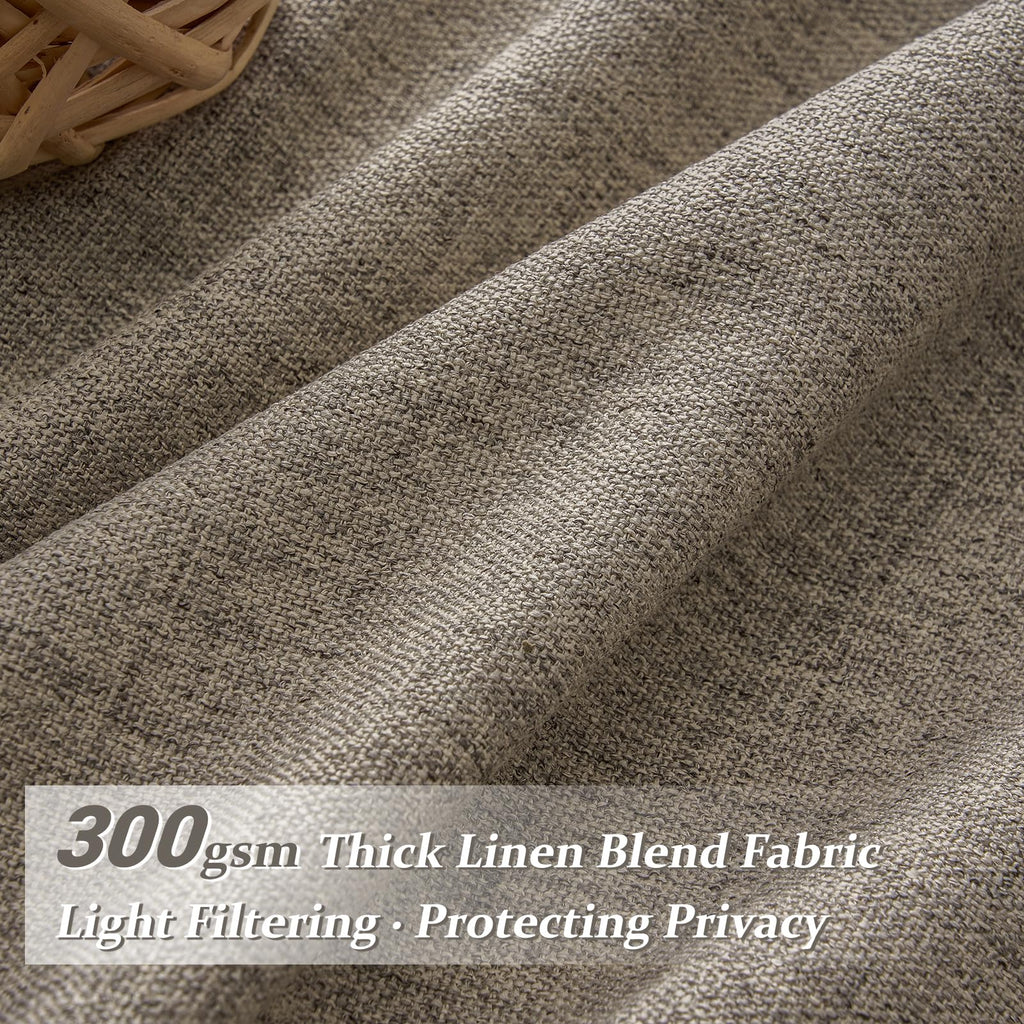 Extra Short 45 Inch Dark Flax Light Filtering Kitchen Curtains 2 Panels Set, Memory Trained Pinch Pleated Farmhouse