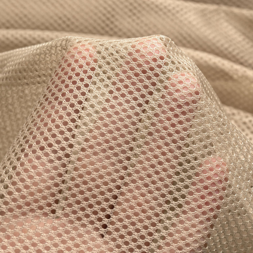 Taupe Mesh Fabric by The Yard, 60" Wide Polyester Netting for DIY, 5 Yards