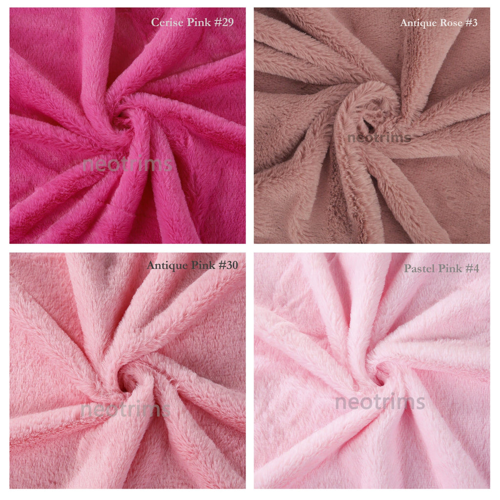 Faux Fur Fabric Material, Soft Cuddly Luxury Handle, 22 Colours, 165cm Wide, Dusky, Bright & Natural Colours. 10mm