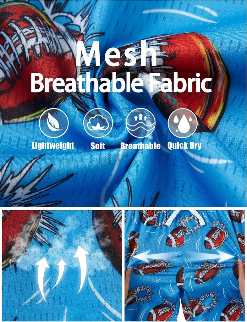 Boys Athletic Shorts Ice Cream Drip Mesh Breathable