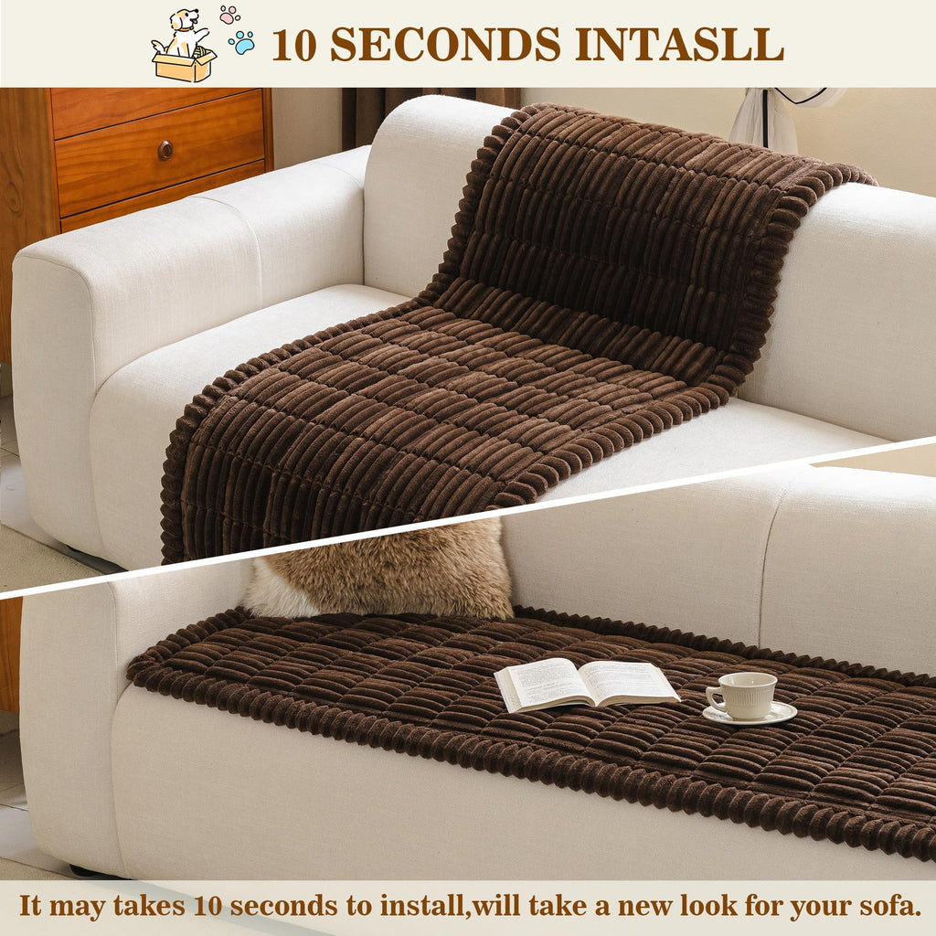 Couch Covers for Dogs, Sofa Cover for 3 Cushion Sofa, Chococlate