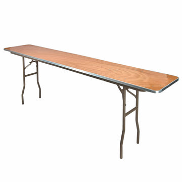 Rectangle Heavy Duty Plywood Folding Table with Steel-Core