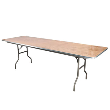Rectangle Plywood Folding Table with Steel-Core