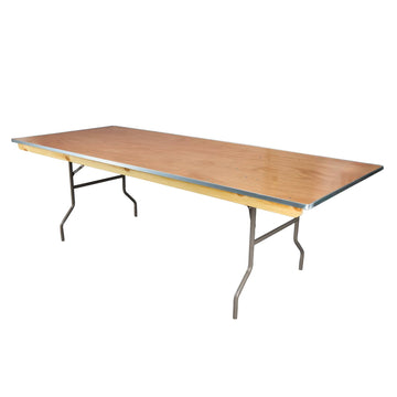 Rectangle Heavy Duty Plywood Folding Table with Metal Edge