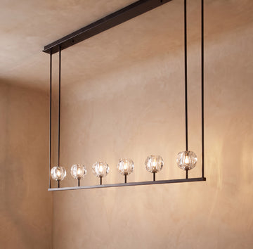 Inspired Boule de Cristal Style 60 Inch Linear Crystal Sphere Chandelier Bronze - Main Product View