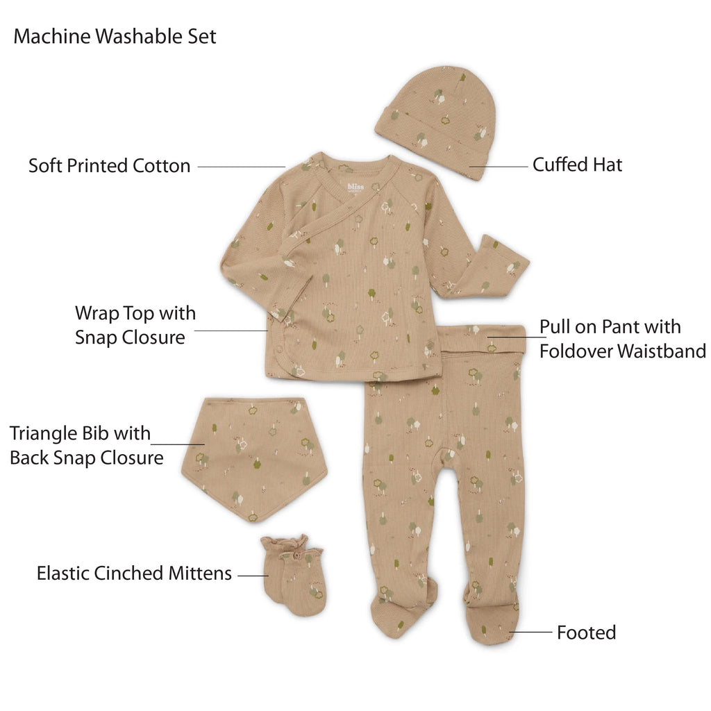 Newborn & Baby 100% Cotton Newborn Essentials Set, 5-Piece