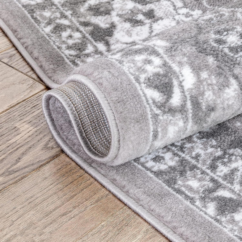 Granda Grey Traditional Oriental Medallion Floral Area Rug