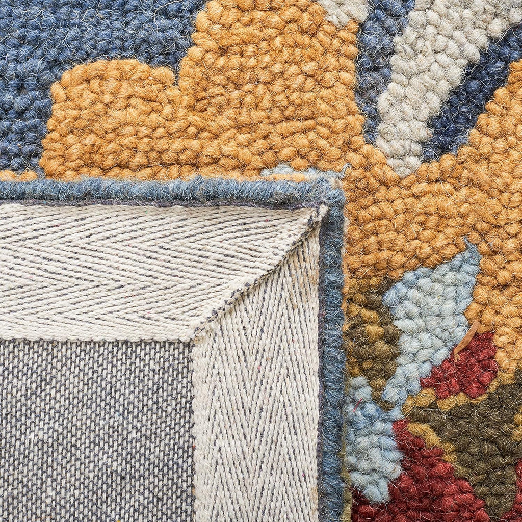 Area Rug 8x10 - Blossom - Large - Navy & Multi, Handmade Wool