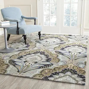 Wyndham Collection Area Rug - 10' x 14', Blue & Multi, Handmade Modern Wool, Ideal for High Traffic Areas in Living