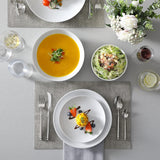 24-Piece Gourmet Porcelain Dinnerware Sets, Modern White Round Dish Set for 6