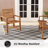 Patio Country Calla Contemporary Herringbone Indoor/Outdoor Area Rug, Black/Grey, 9'2"x12'5"