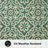 Patio Country Danica Transitional Geometric Indoor/Outdoor Area Rug, Green/Beige, 5'2"x7'2"