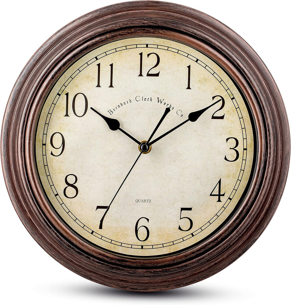 Bernhard Products Vintage Wall Clock Silent Non Ticking